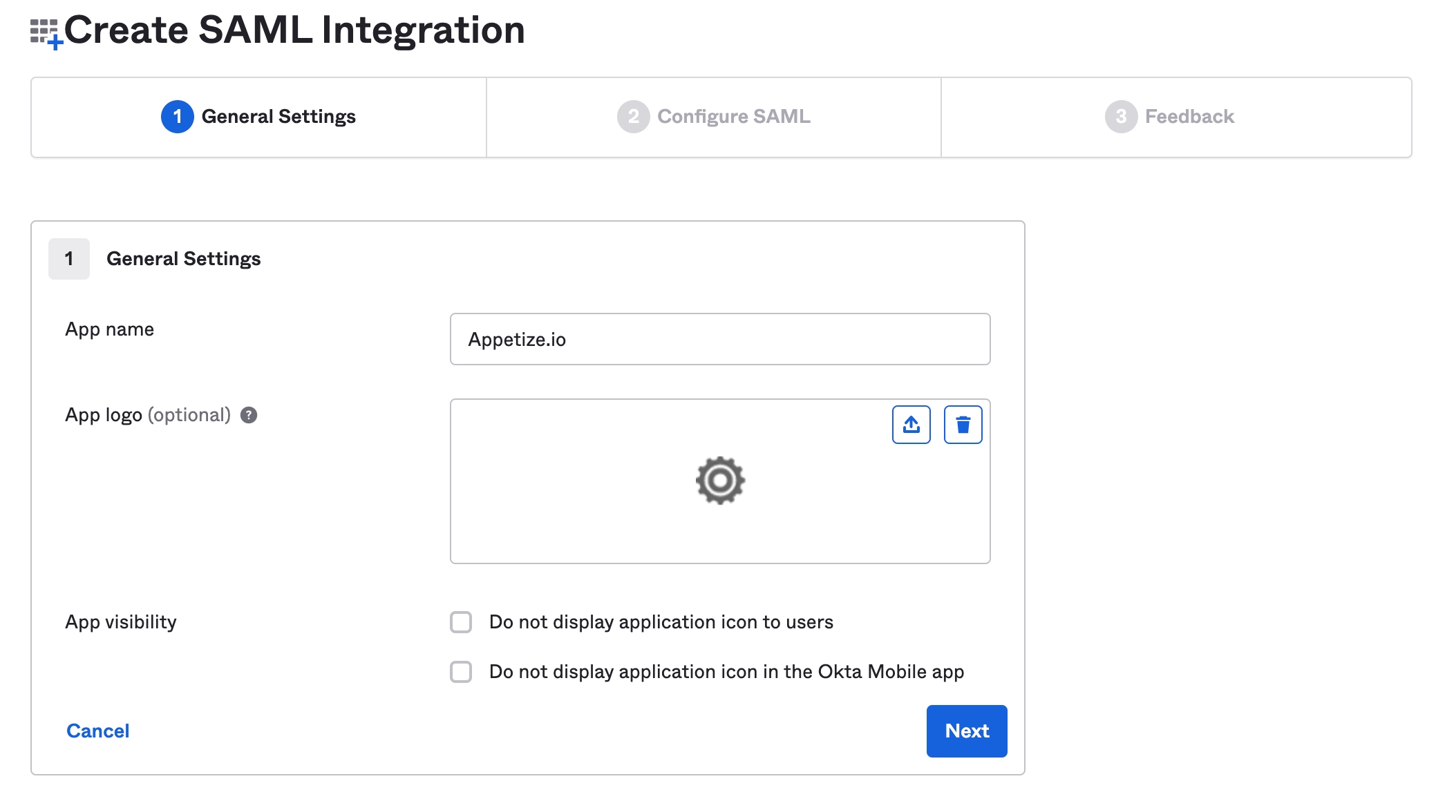 General Settings - you may customize as you see fit